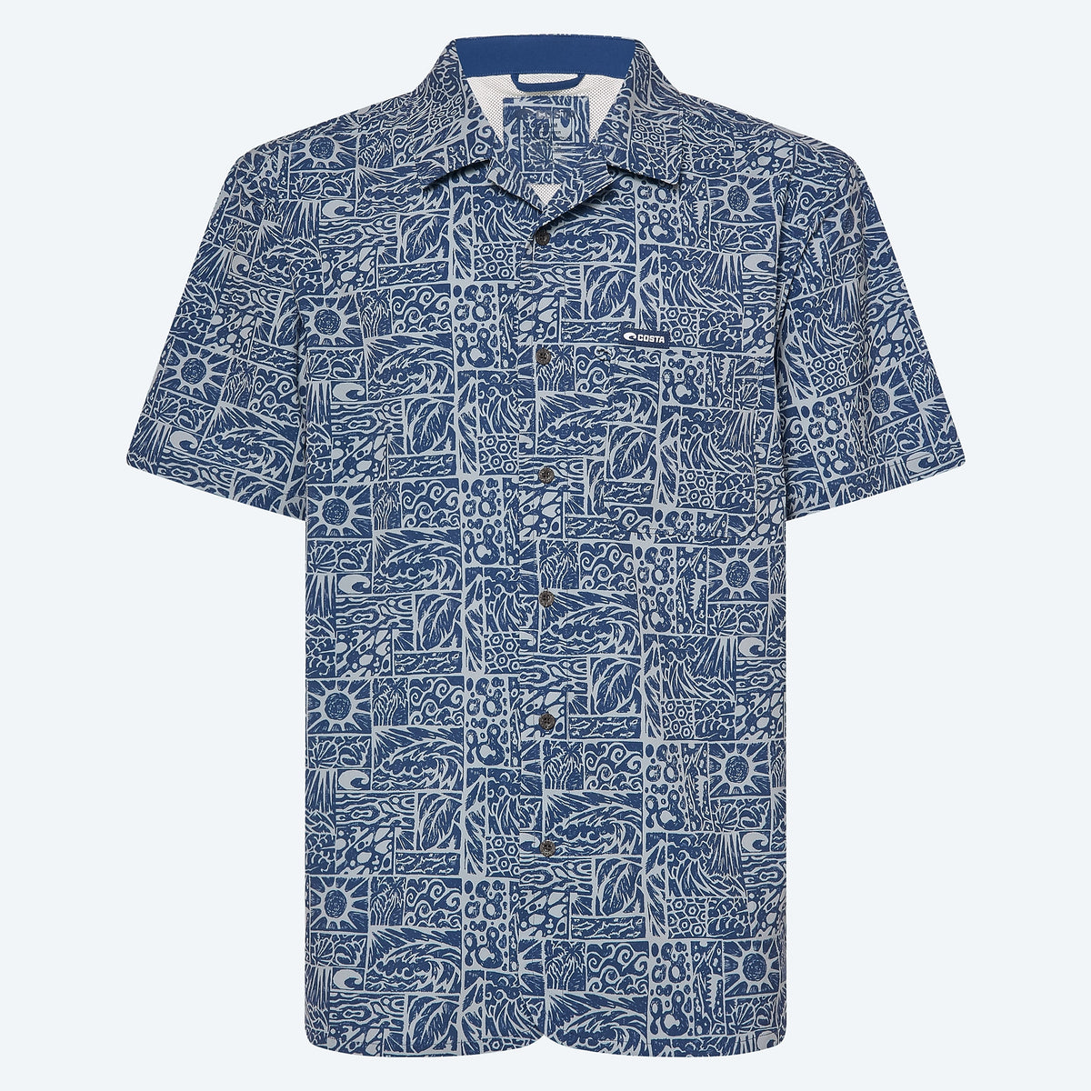 CAMP TECH WOVEN PRINTED TIKI PRINK NAVY