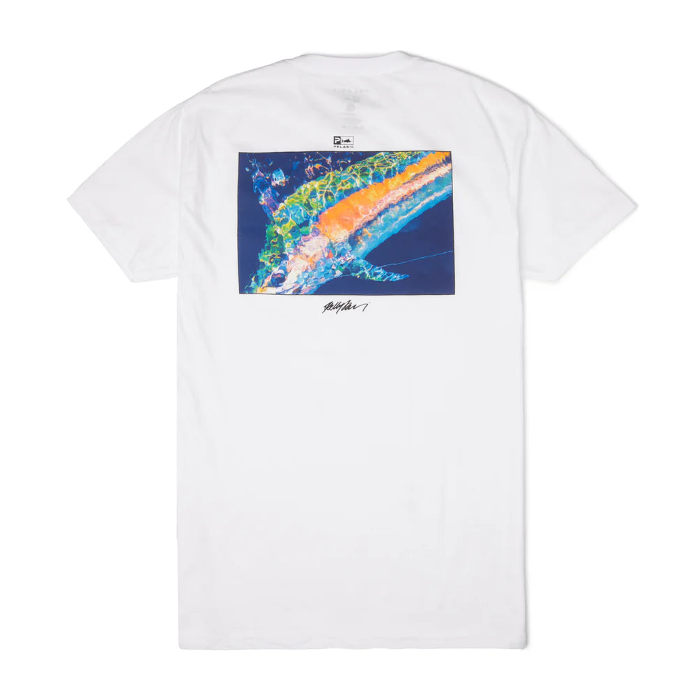 KDF ABSTRACT MARLIN  PREM TEE WHITE