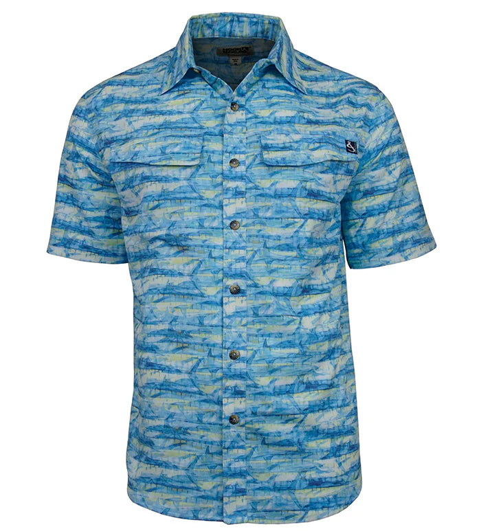 MARLIN CAMO VENTED SHIRT BLUE SEA