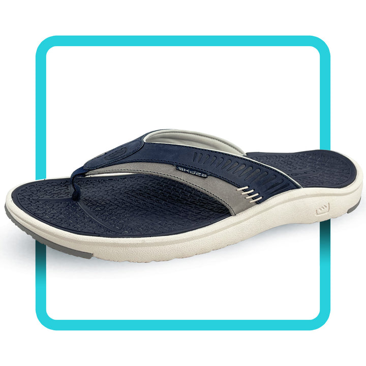 STINGRAY 3PT THONG SANDAL GREY/NAVY